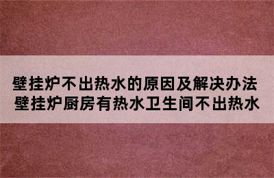 壁挂炉不出热水的原因及解决办法 壁挂炉厨房有热水卫生间不出热水